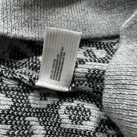 Old Navy Gray Leopard Print Sweater XS Women’s Long Sleeve Crewneck Knit Top - Picture 5 of 9